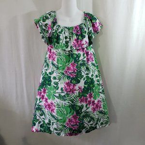 In Gear Resort Ruffle Tank Top One Size (S/M) Floral Casual Top Beach Wear #A641
